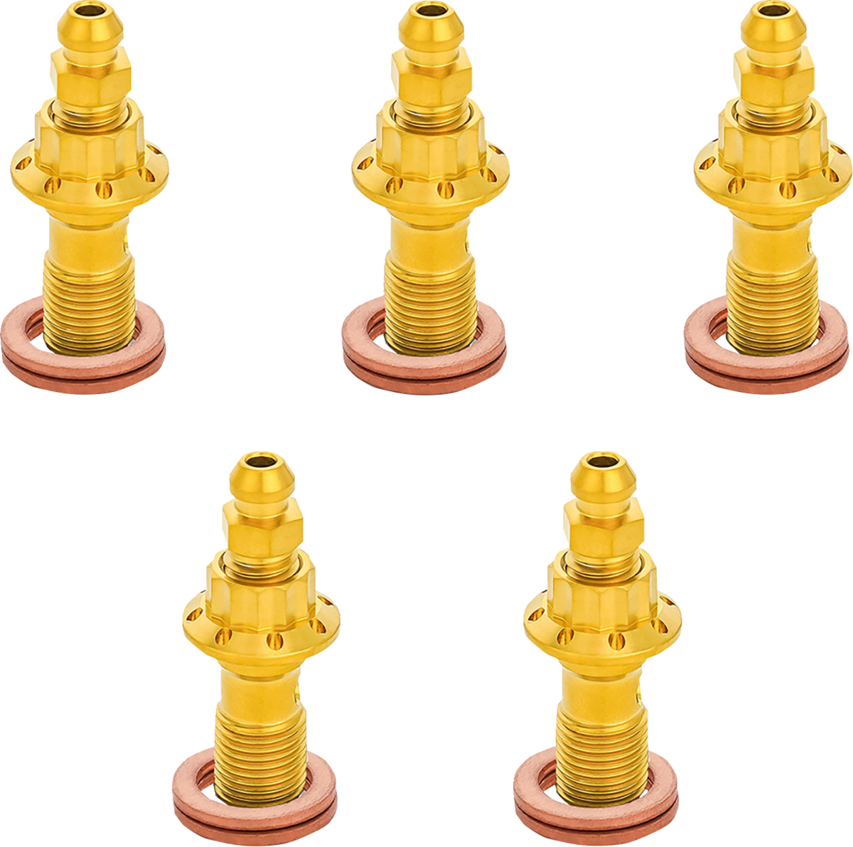 Banjo Bolt 5-Pack - 10mm - Gold