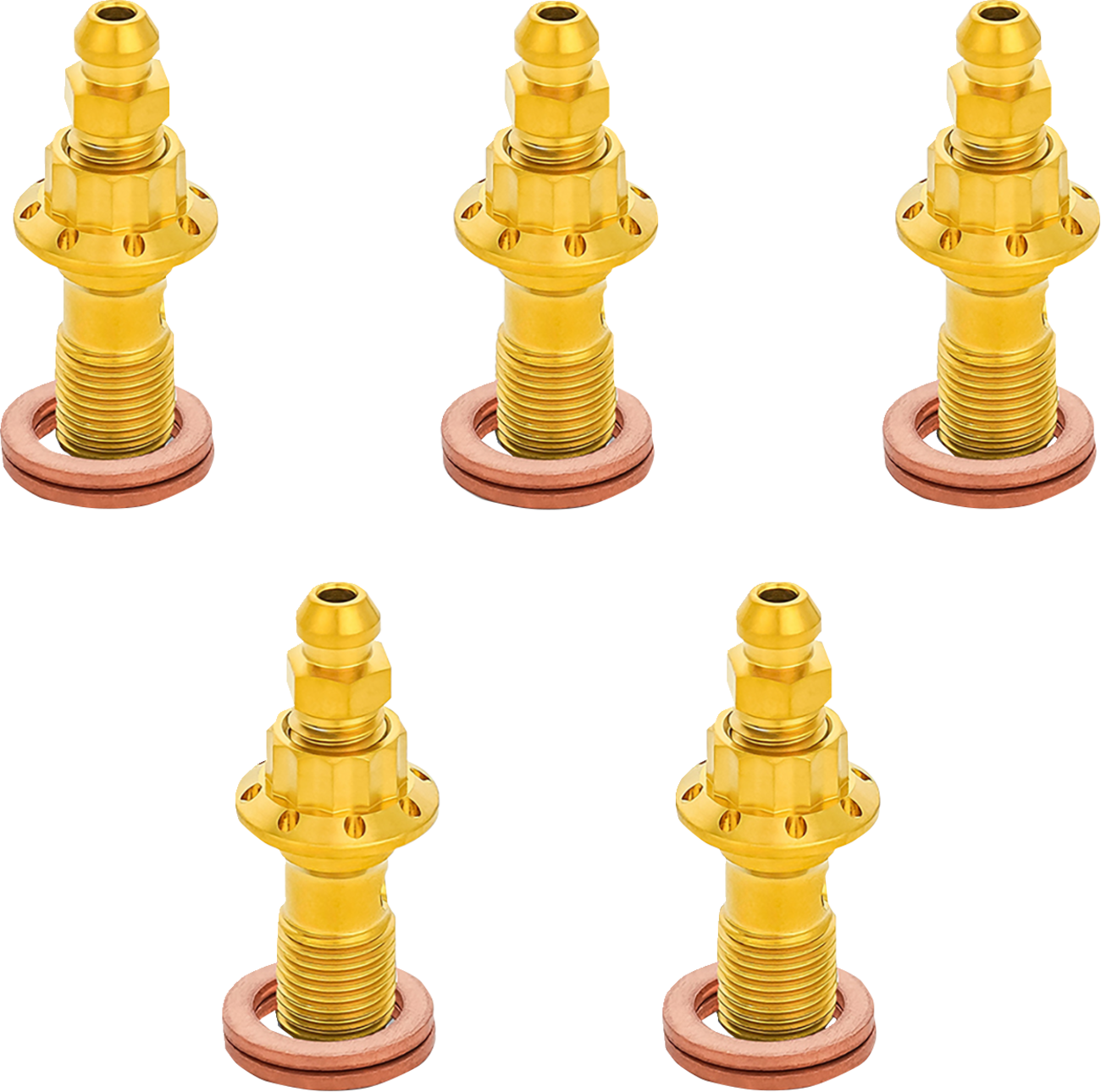 Banjo Bolt 5-Pack - 10mm - Gold