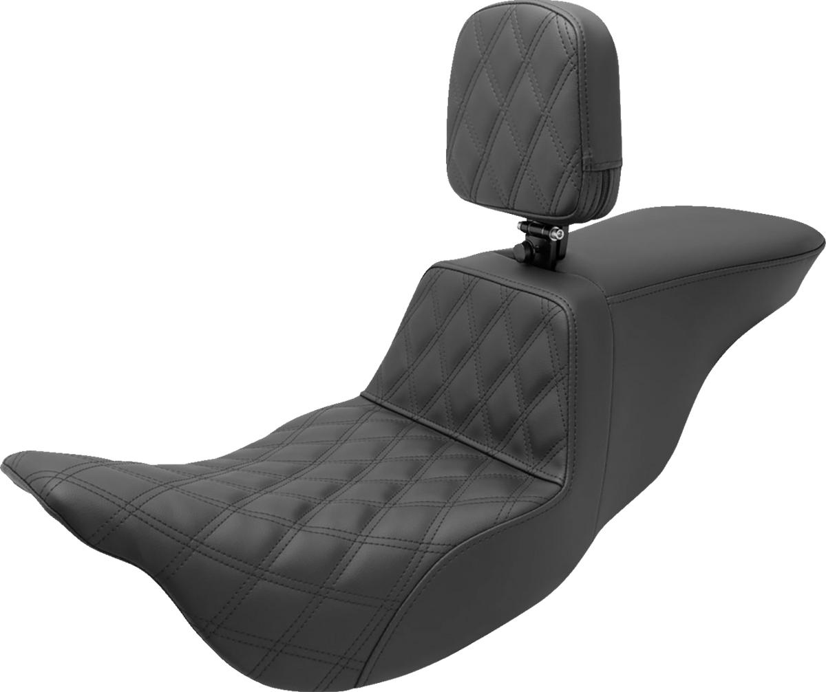 Tour Step-Up Seat - Rider Backrest - Rider Lattice Stitch - FL '08-'24
