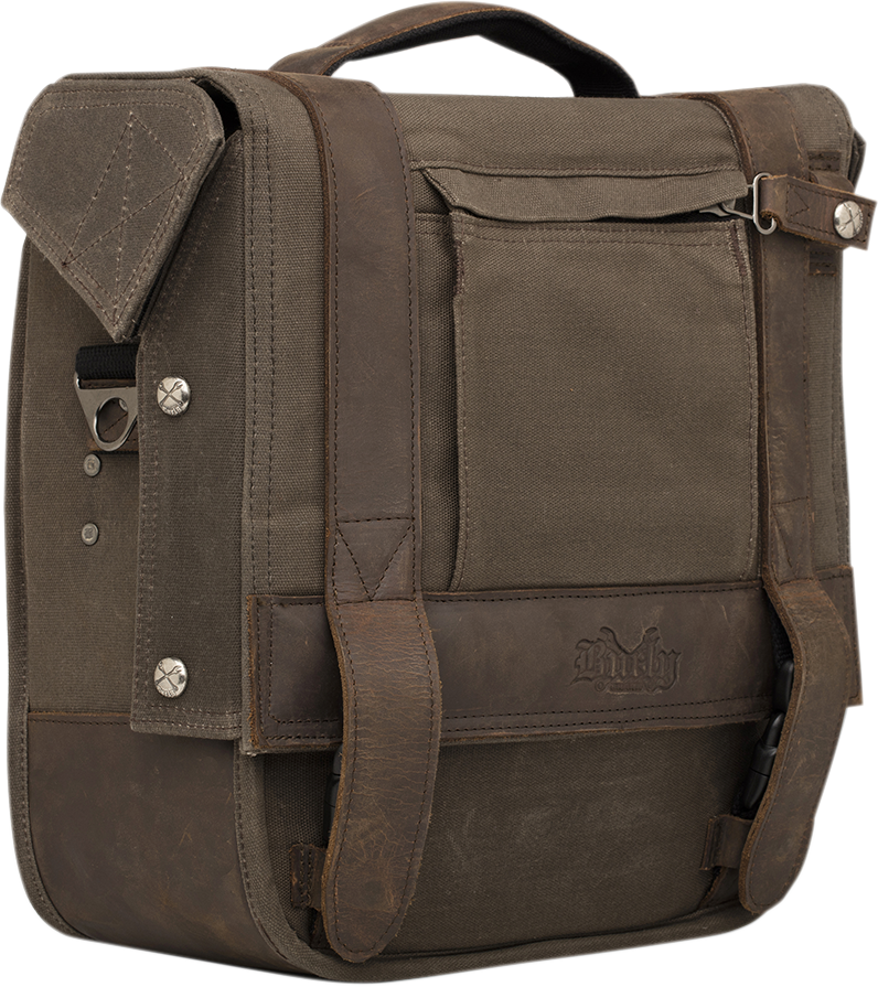 Voyager Detachable Waxed Cotton Saddlebag - Brown