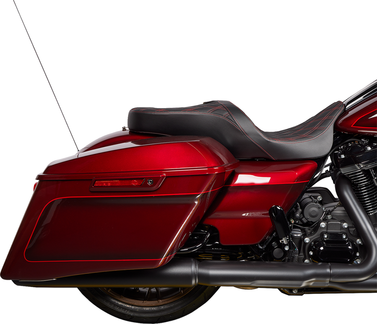 Freedom Seat - Vinyl - Double Diamond Red Stitch - FLH '09-'23