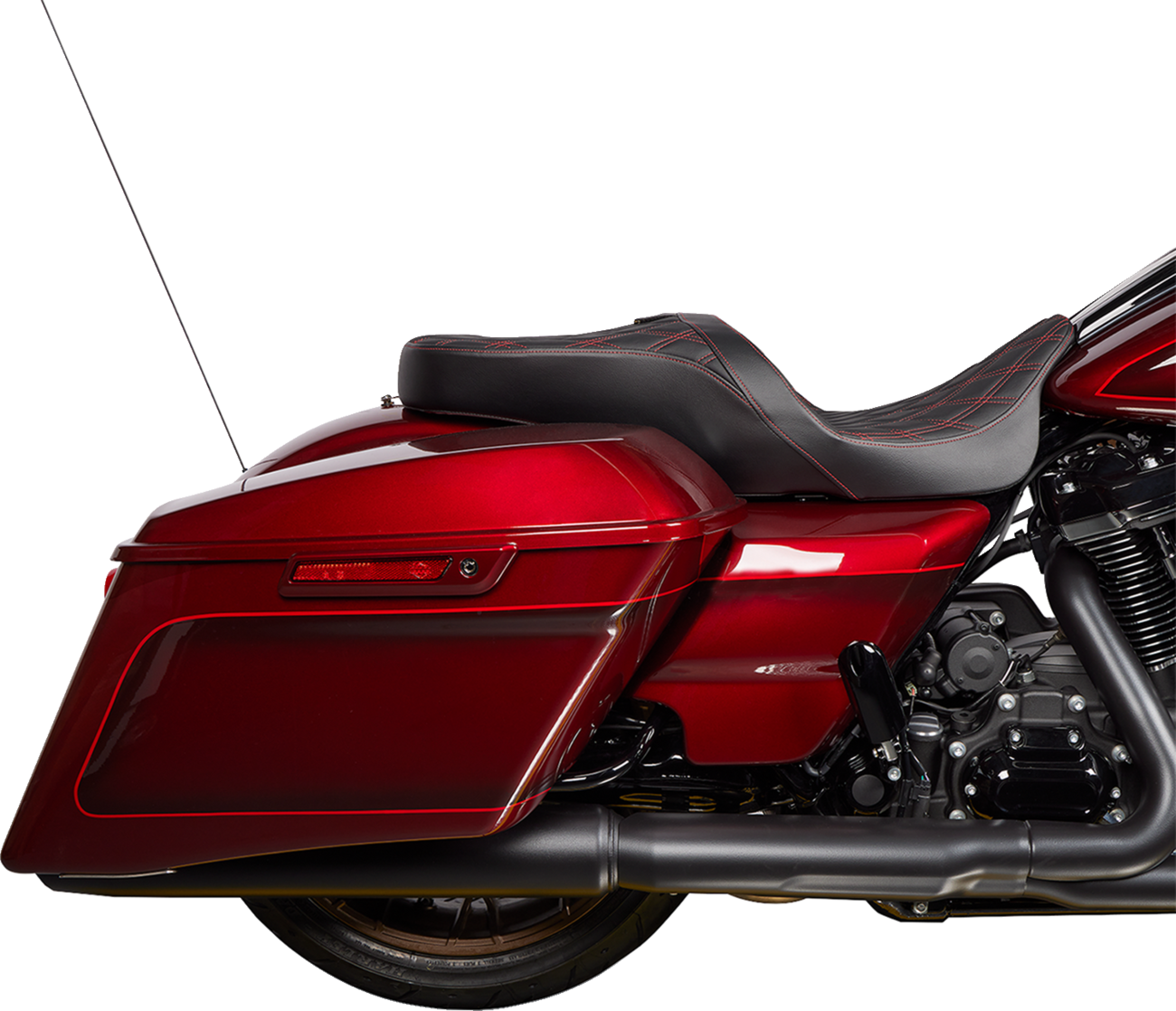 Freedom Seat - Vinyl - Double Diamond Red Stitch - FLH '09-'23