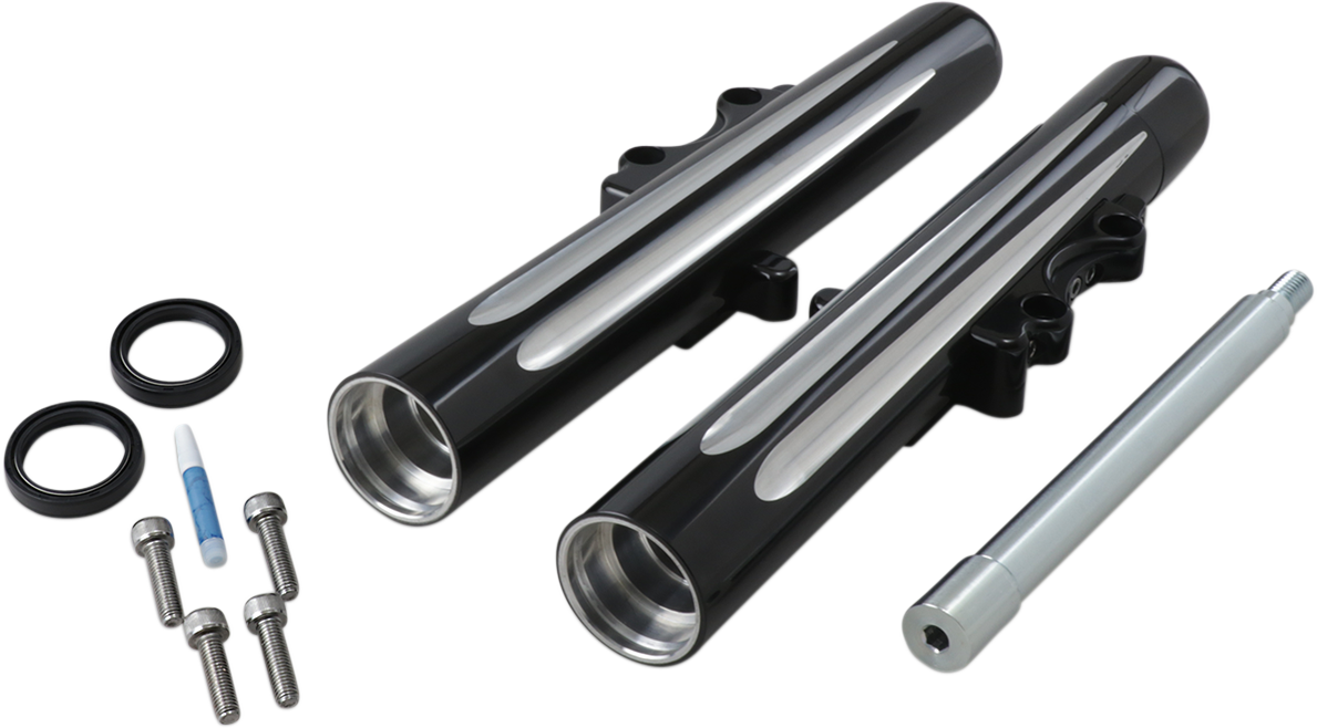 Fork Legs - Black Anodized - Deep Cut - Dual Disc - '08-'13 FLT