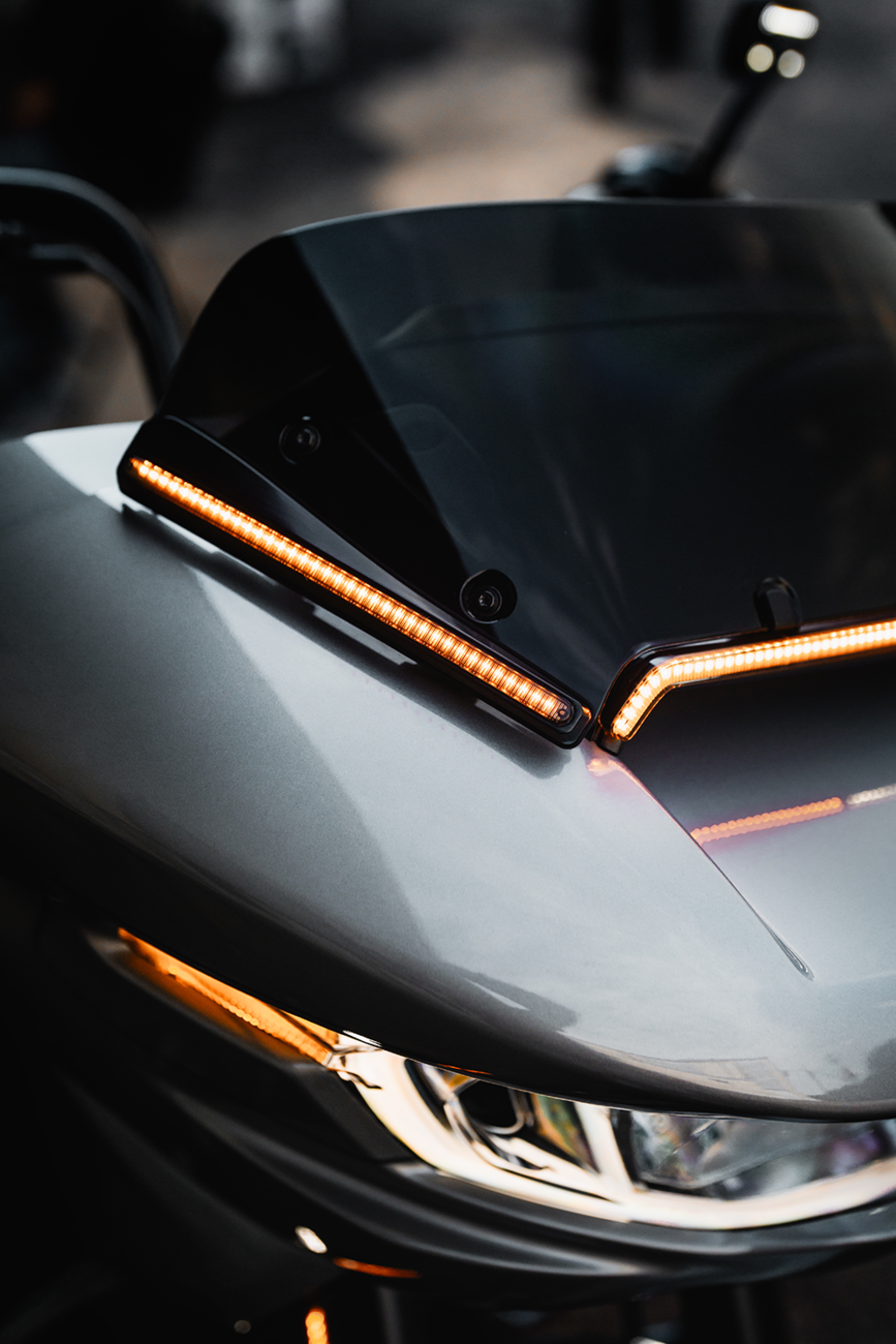 LED Fork Light - Amber - Black