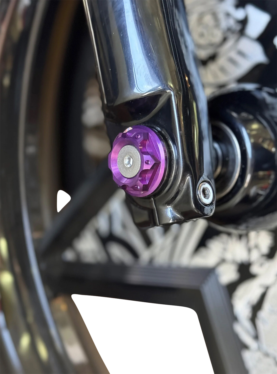 Y-Axle With Turret Style Axle Cover Kit - Custom - Front - Purple - 25 MM