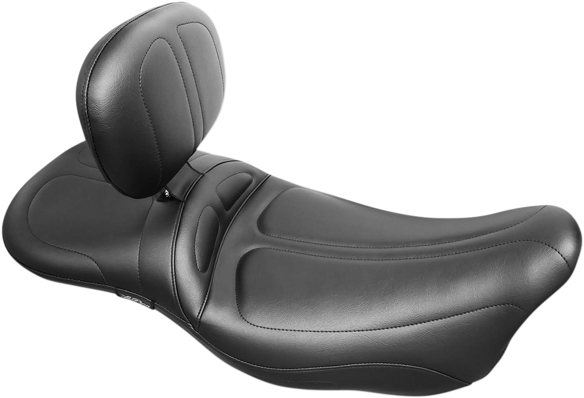 Maverick Daddy Long Legs Seat - With Backrest - Black - Stitched - FL '08-'23