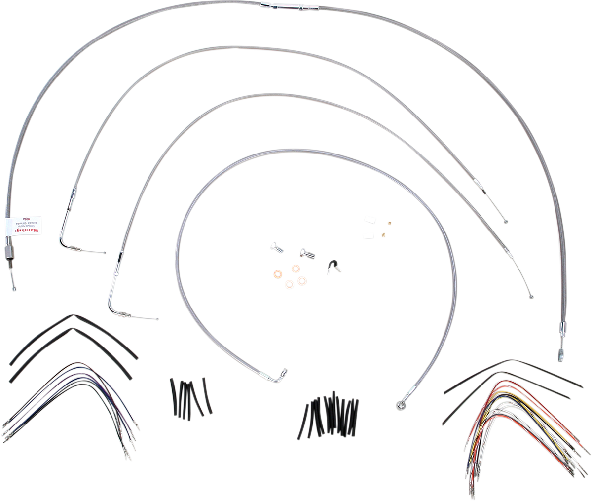 Complete Stainless Braided Handlebar Cable/Brake Line Kit - 16" Ape Hangers - '00-'06 FLST