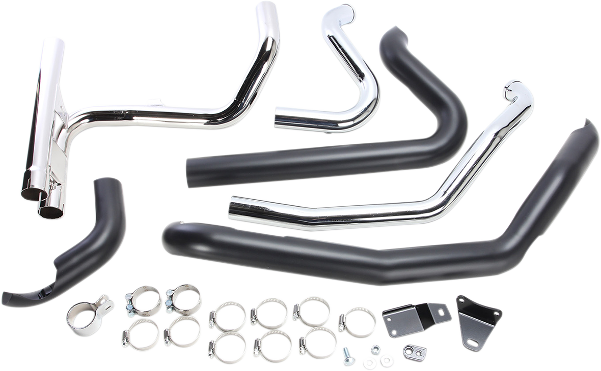 Powerport Dual Headpipes With Dual Bungs - Black