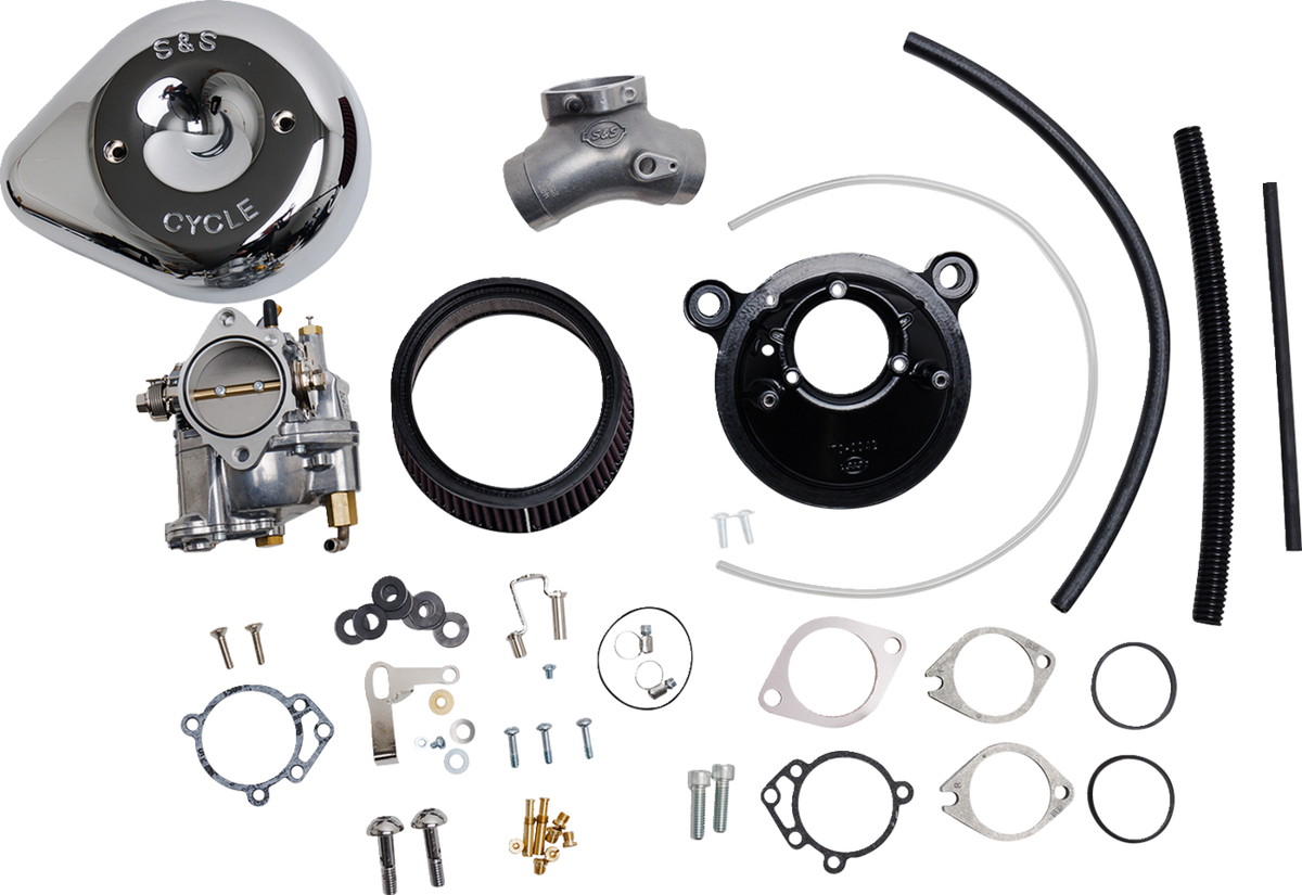 Super E Carburetor With Stealth Air Cleaner Kit - Chrome - Twin Cam