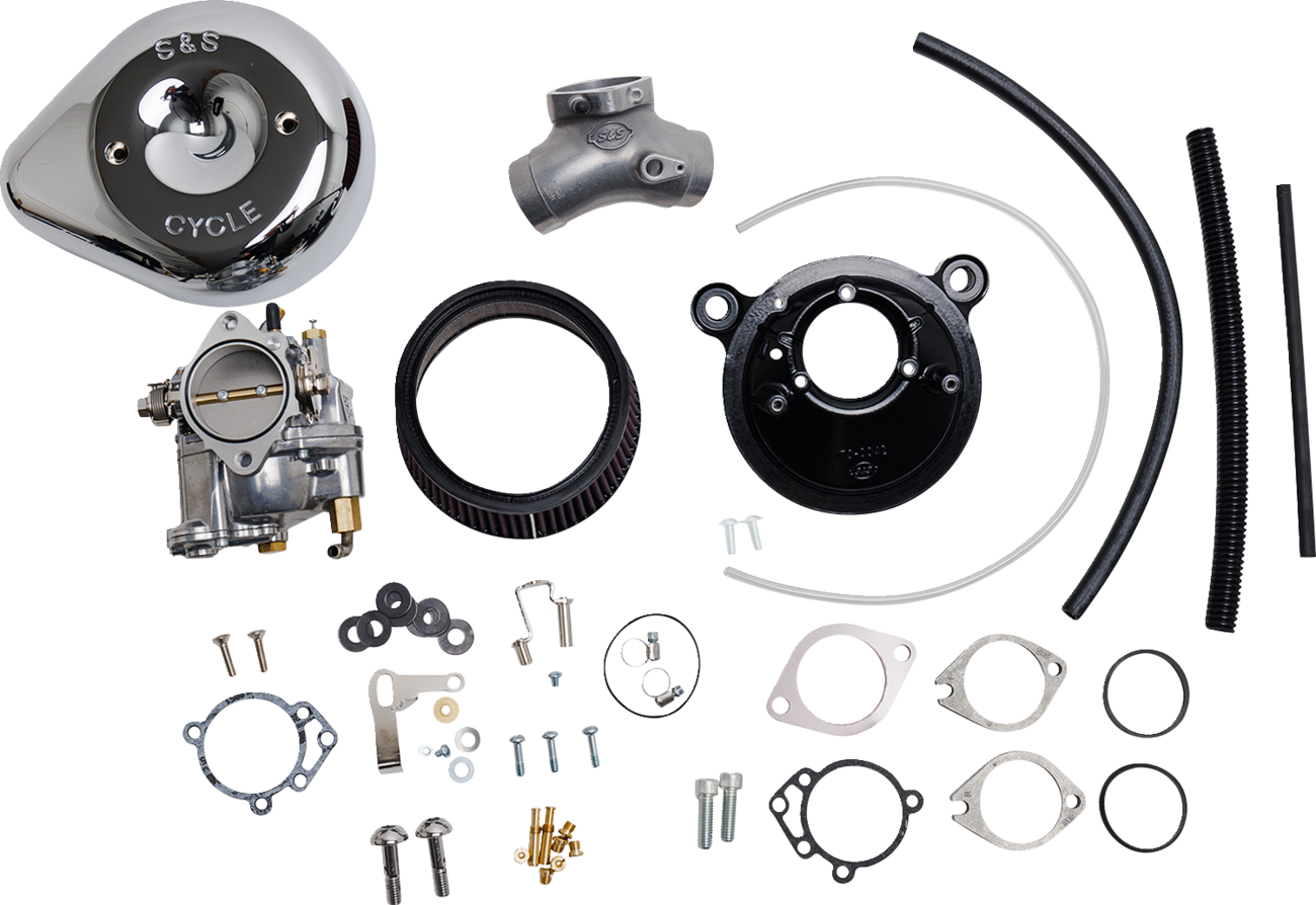 Super E Carburetor With Stealth Air Cleaner Kit - Chrome - Twin Cam