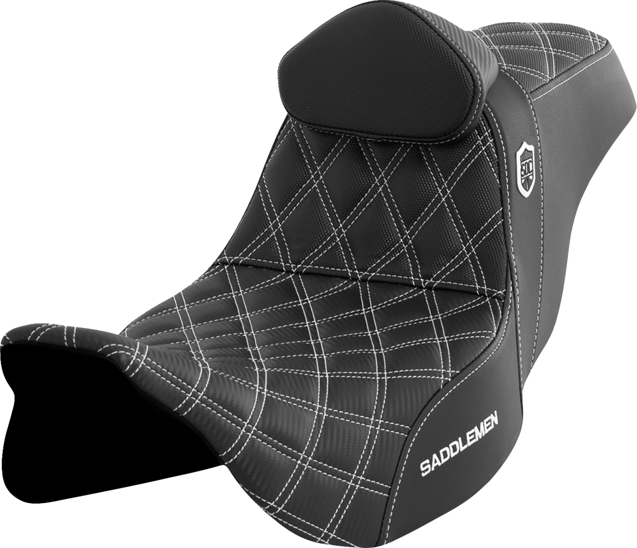 Pro Series SDC Performance Seat - W/ Backrest - White Stitch - FLH/FLT '08-'23