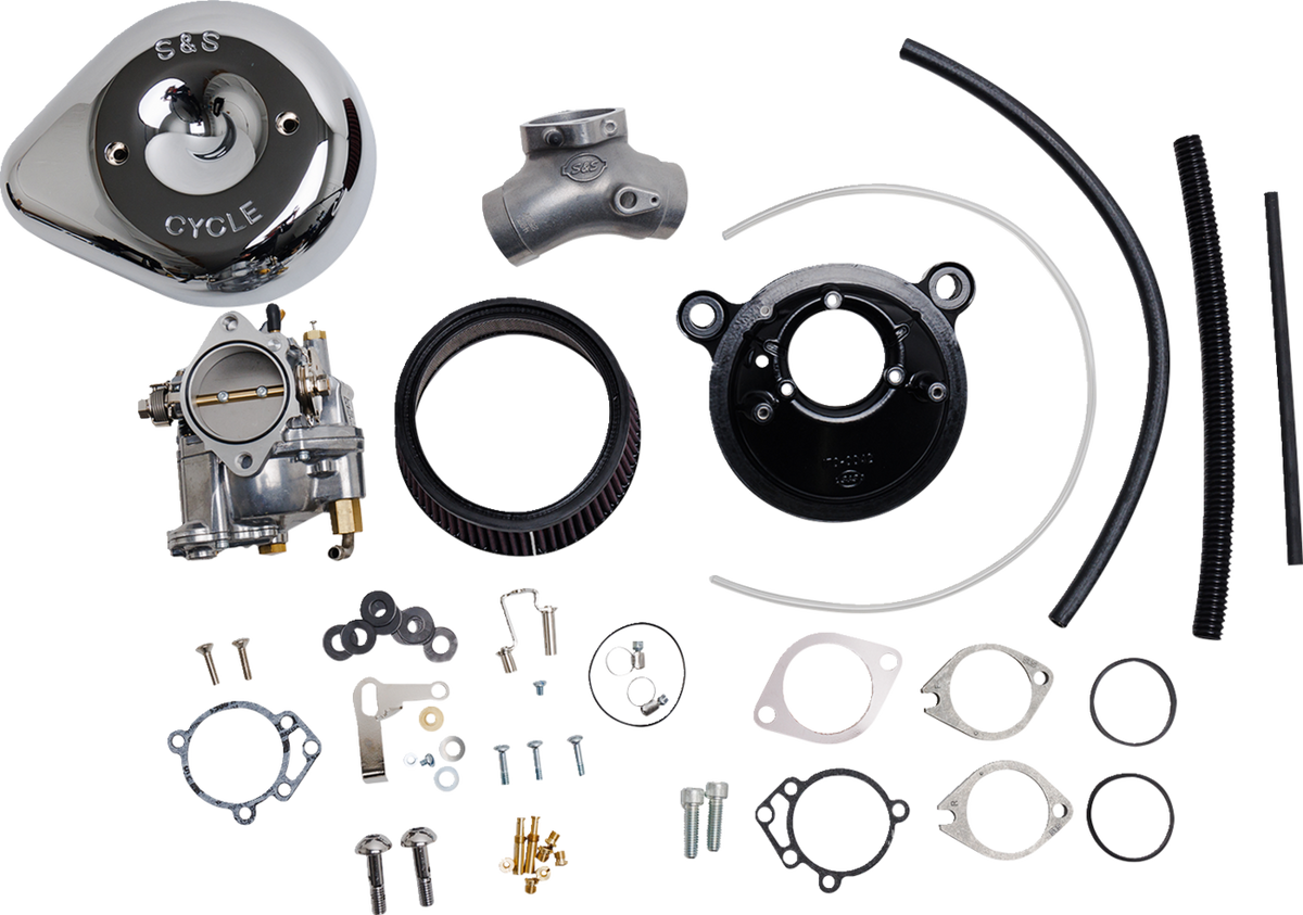 Super E Carburetor With Stealth Air Cleaner Kit - Chrome - Twin Cam