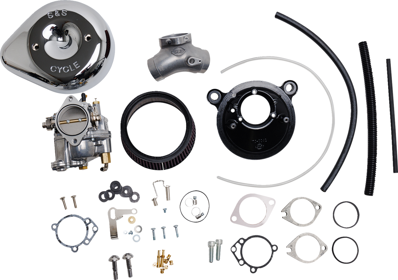 Super E Carburetor With Stealth Air Cleaner Kit - Chrome - Twin Cam