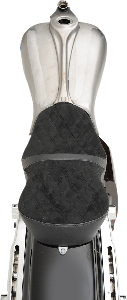 Low Touring Seat - Vinyl - Faux Suede Double Diamond - Yaffe Tanks - FL '08-'23