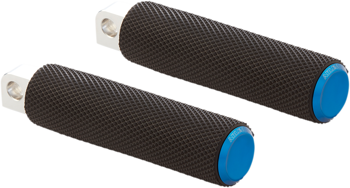 Passenger Knurled Foot Pegs - Blue - FL/FX '18-'25