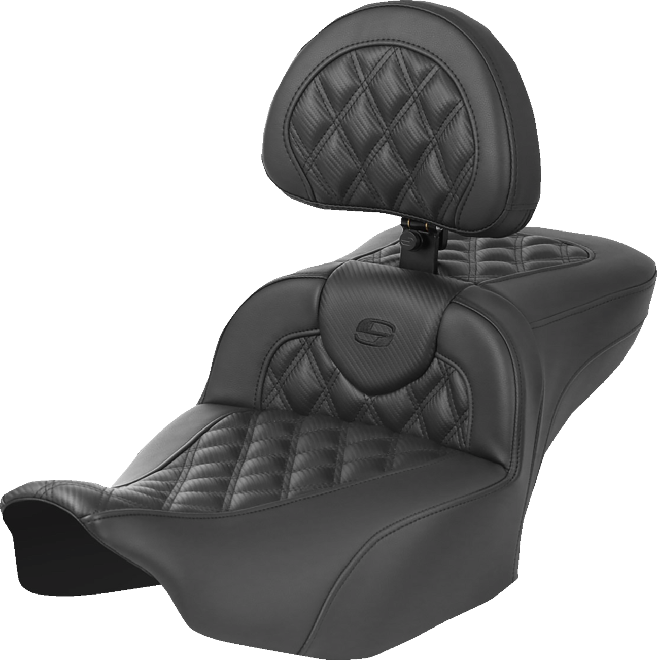 Heated RoadSofa™ Seat - Exended Reach - Lattice Stitch - W/ Backrest - FLT/FLH ’23-‘24