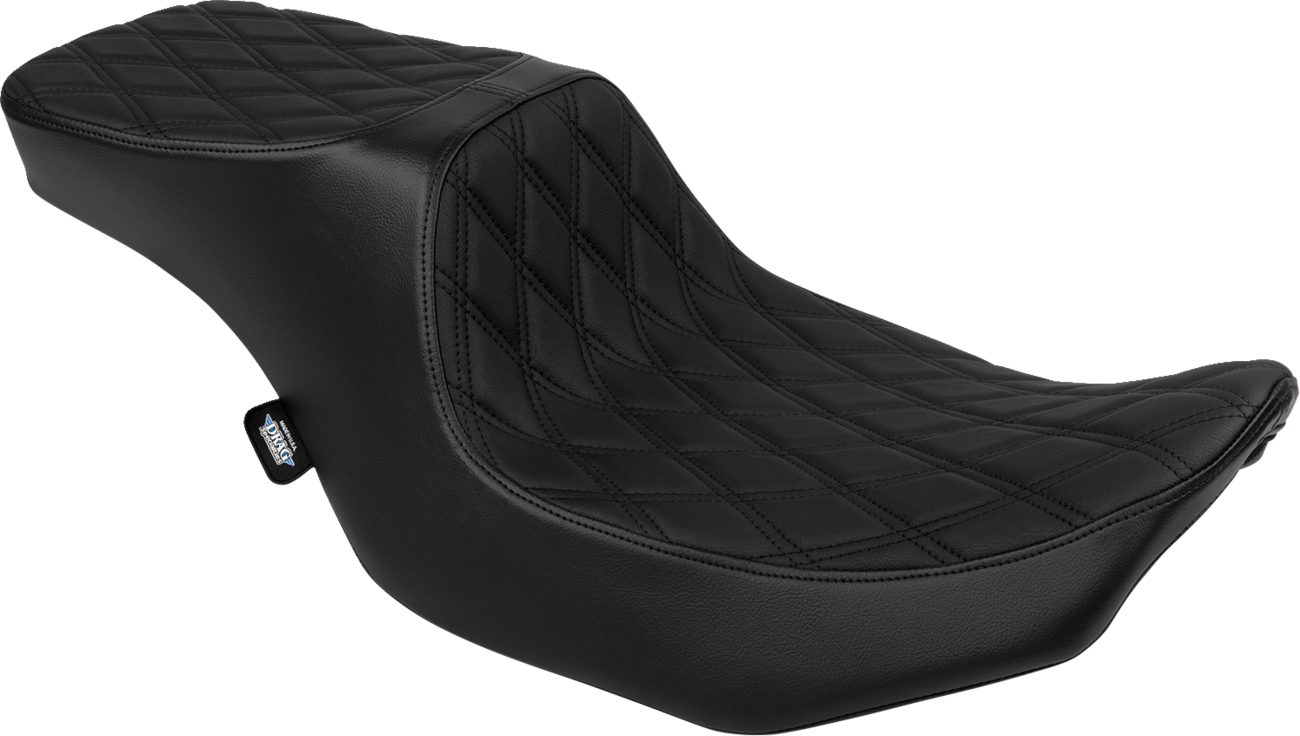 Predator 2-Up Seat - Vinyl - Double Diamond Black Stitch - W/O Backrest - FLTR/FLHX '23-'24