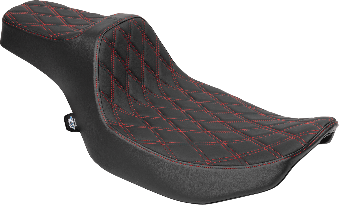 Extended Reach Predator III Seat - Vinyl - Red Double Diamond Stitch - FLT/FLH '23-'25