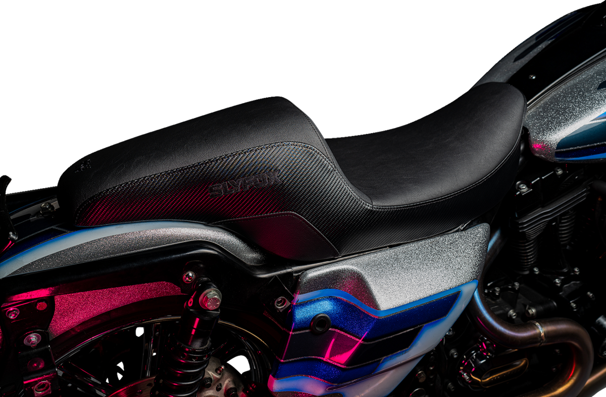 Drifter Seat - Black Logo - Smooth Vinyl - Carbon Fiber - FL '97-'07