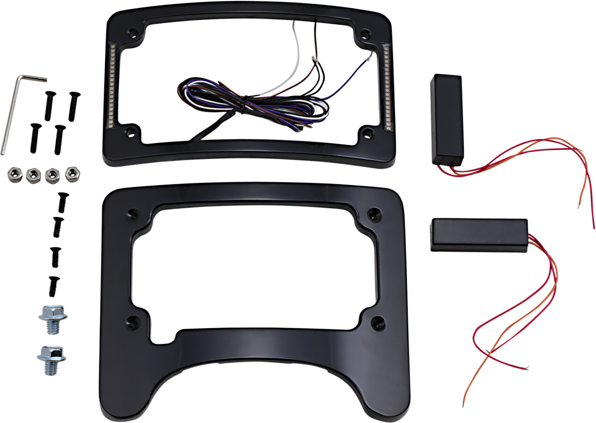 Turn Signal Eliminator With Tri Radius Illuminated Plate Frame