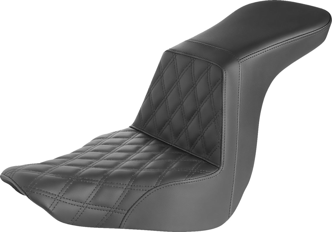 Step-Up Seat - Front Lattice Stitch - Black