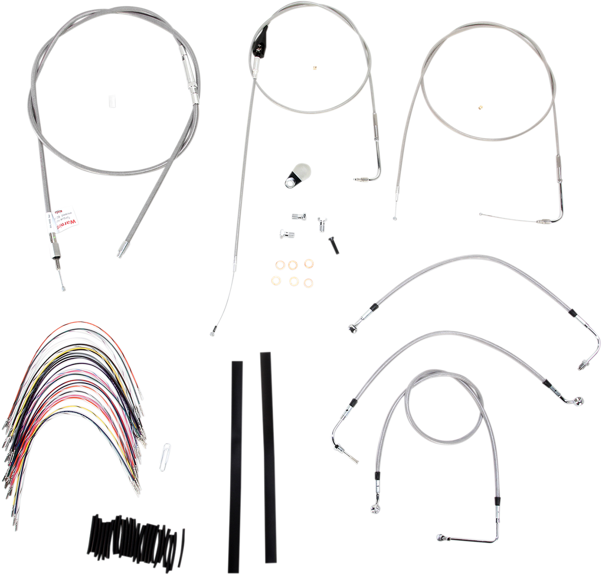 Complete Stainless Braided Handlebar Cable/Brake Line Kit - 16" Ape Hangers - '00-'06 Touring