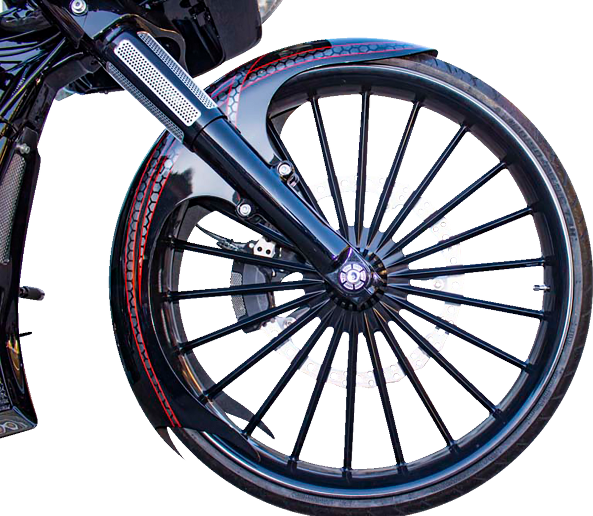 Talon Front Fender - 21" Wheel - With Black Adapters - HD Touring