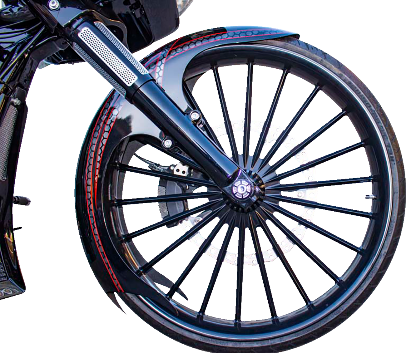Talon Front Fender - 21" Wheel - With Black Adapters - HD Touring