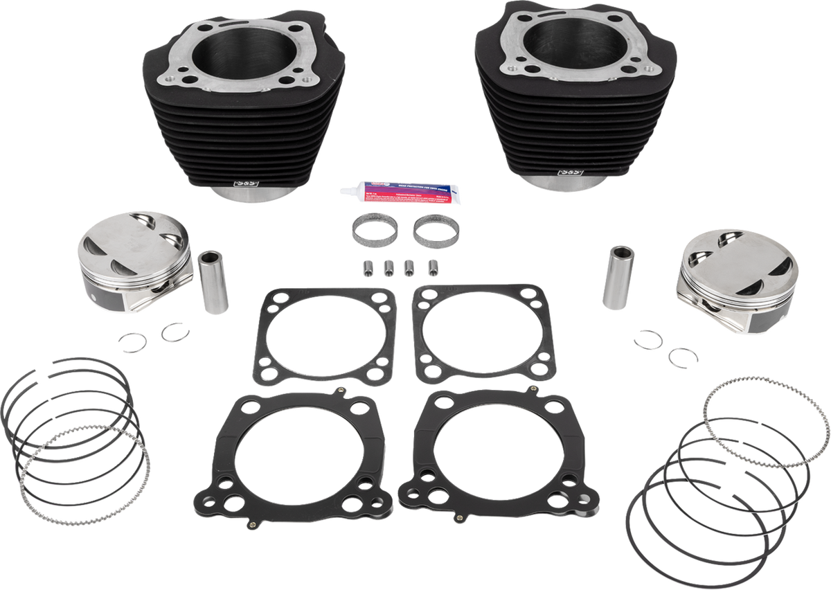 132" Cylinder Kit - 4.500" Stroke - Wrinkle Black W/O Highlighted Fins - M8