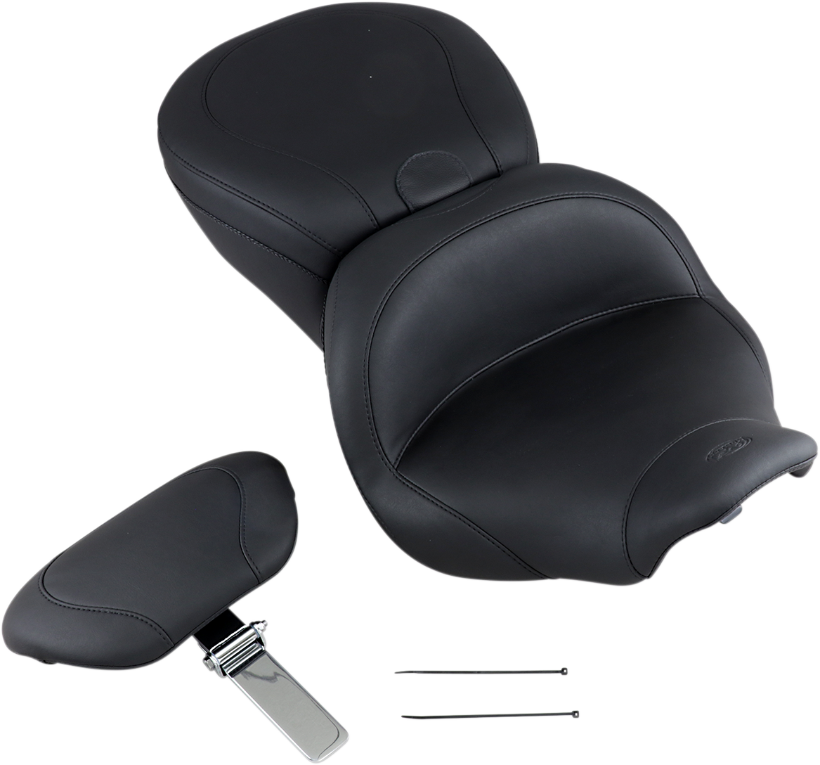 Lowdown Seat With Driver Backrest - Plain - FLHR '97-'07