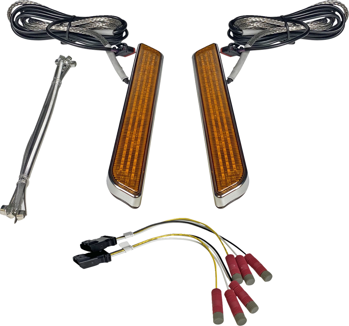 LED Fork Light - Amber - Chrome