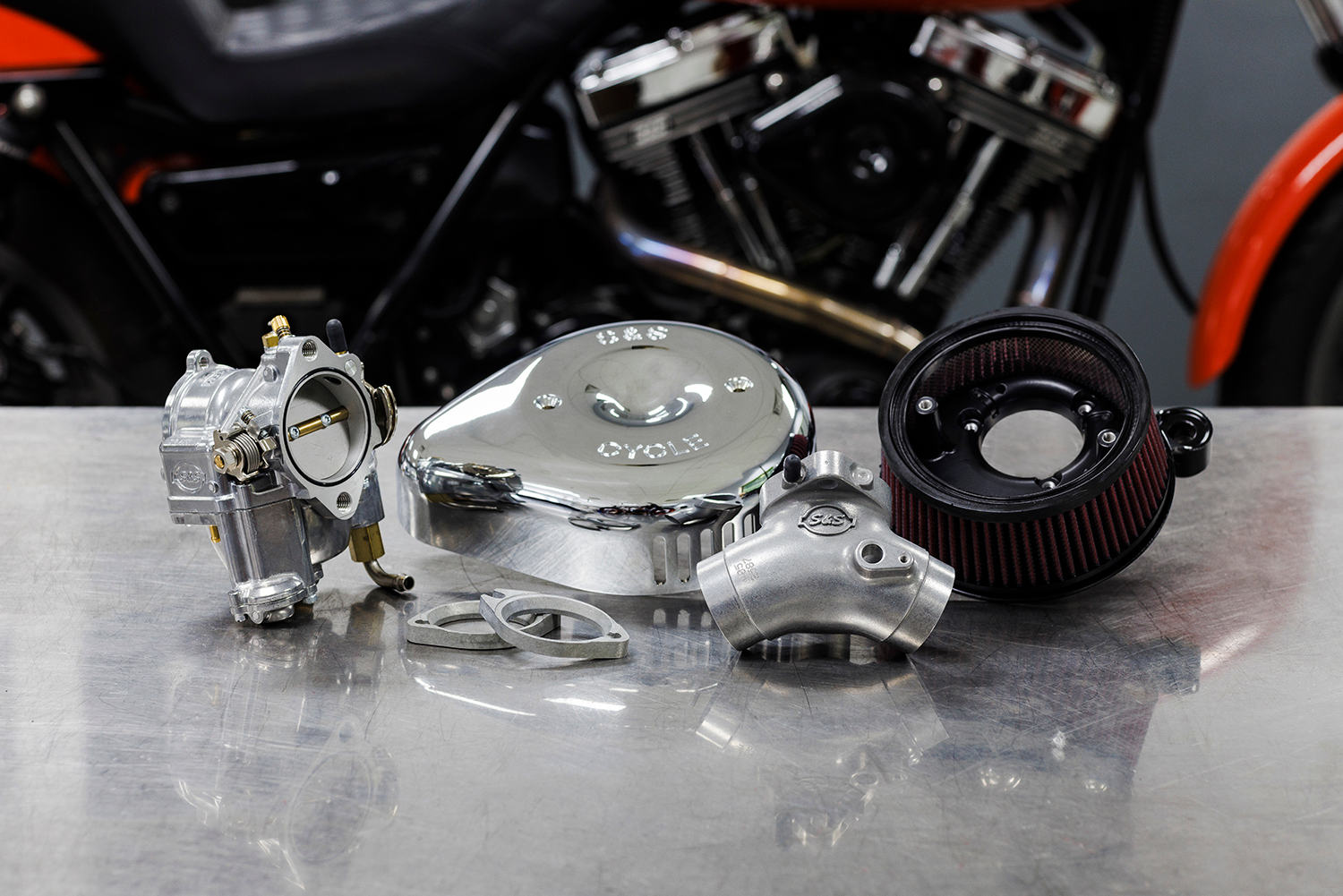 Super G Carburetor With Stealth Air Cleaner Kit - Chrome - Twin Cam