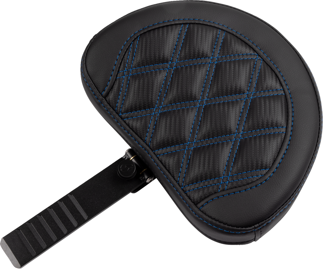 RoadSofa™ Seat - With Backrest - Carbon Fiber - Lattice Stitch - Blue Stitch - FLTR/FLHX '23-'24