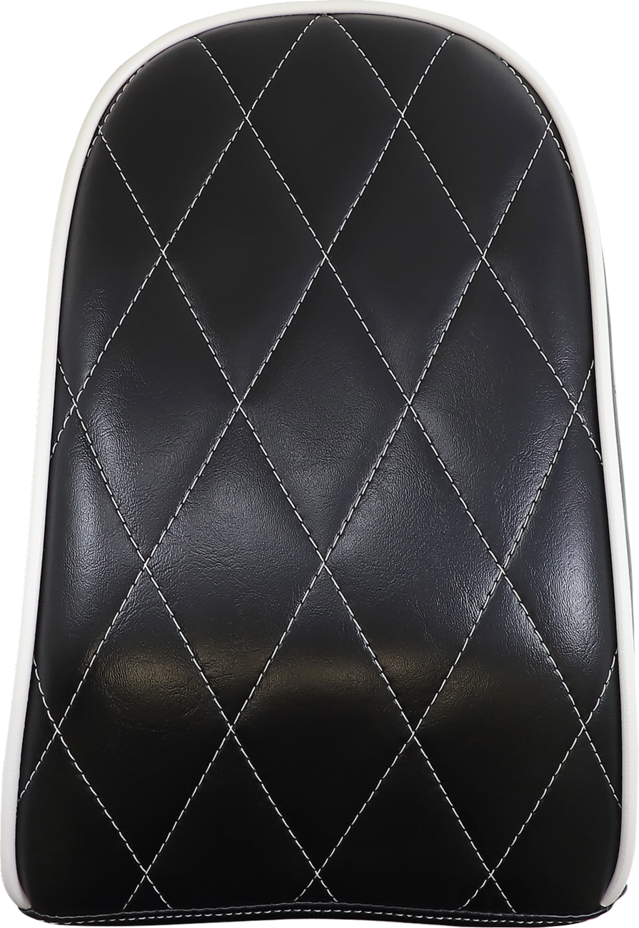 Bare Bones Pillion Pad - Diamond - Black W/ White Stitch - FL/FX '18-'22