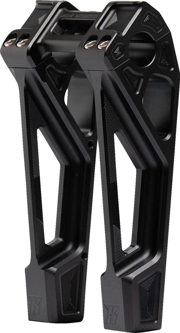 Fastback Risers - Includes Clamp - 8" - Black