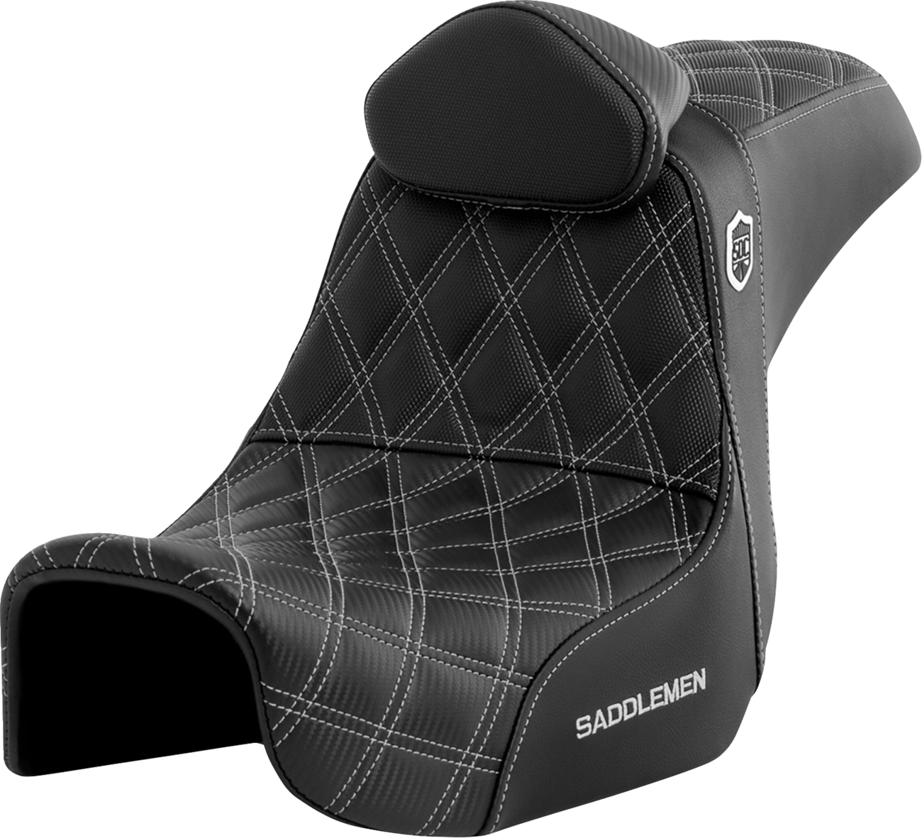 Pro Series SDC Performance Seat - W/ Backrest - Silver Stitch - Dyna '06-'17