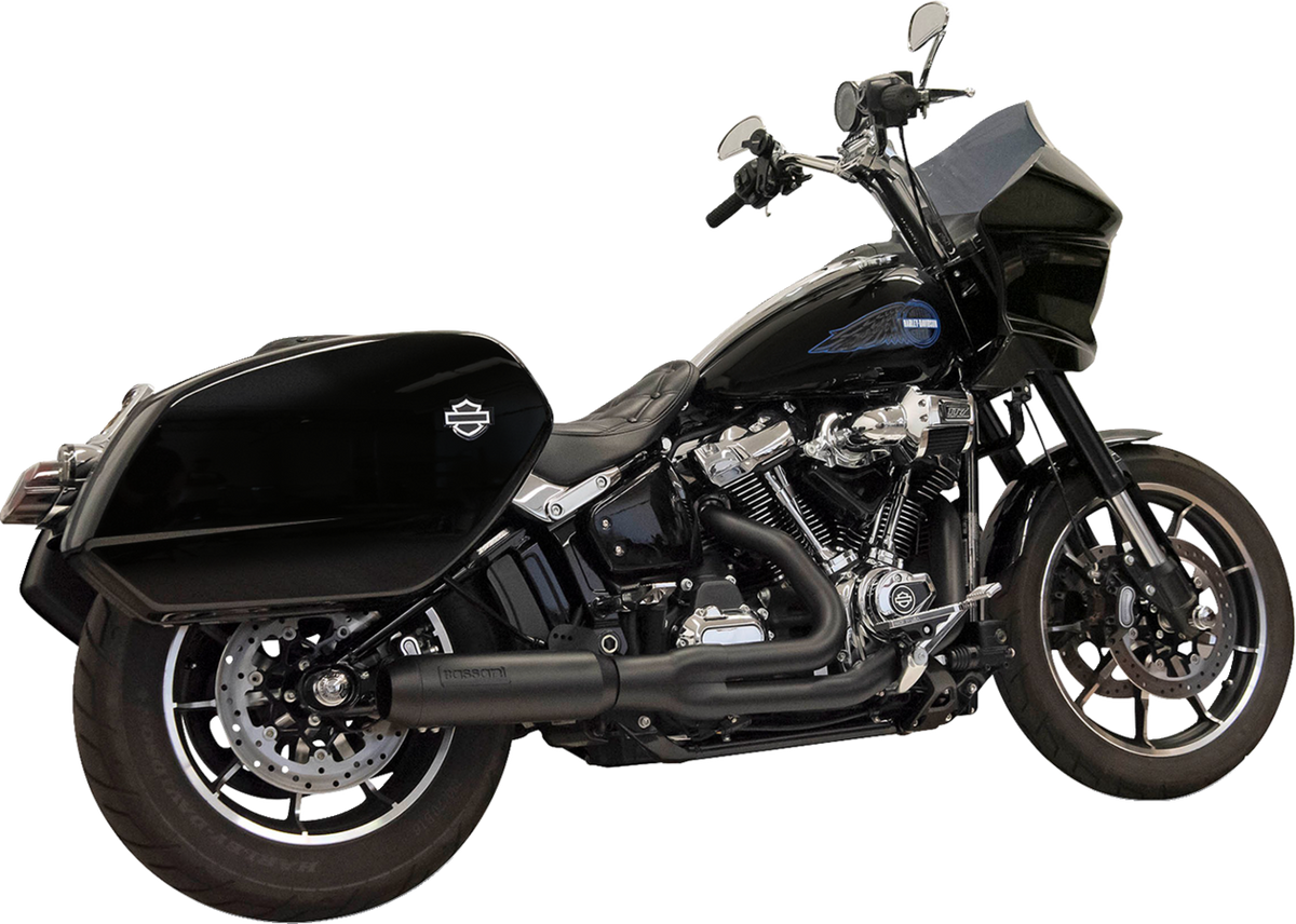 2-Into-1 Road Rage Exhaust System With Superbike Muffler - 4" - Black - Softail M8