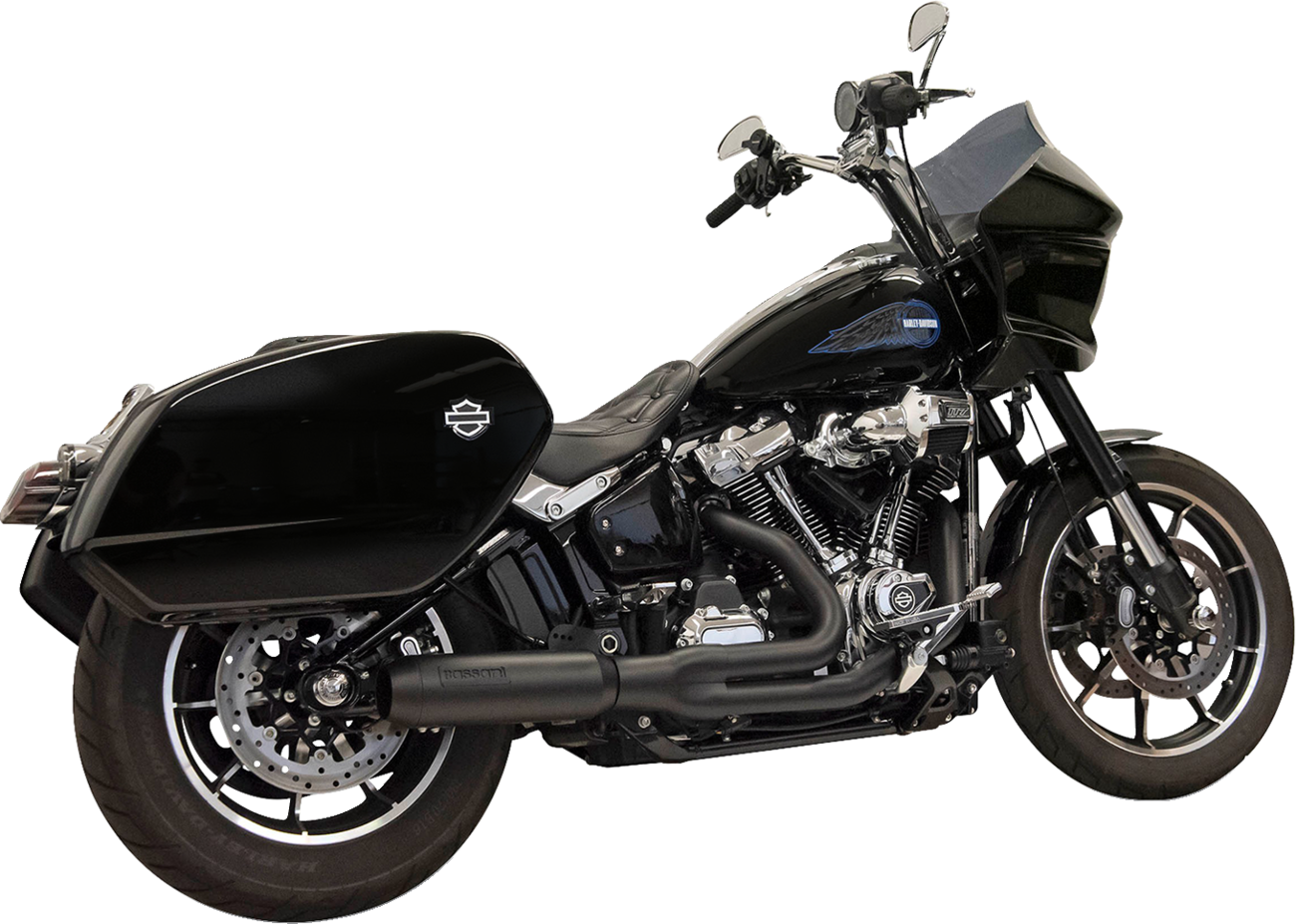 2-Into-1 Road Rage Exhaust System With Superbike Muffler - 4" - Black - Softail M8
