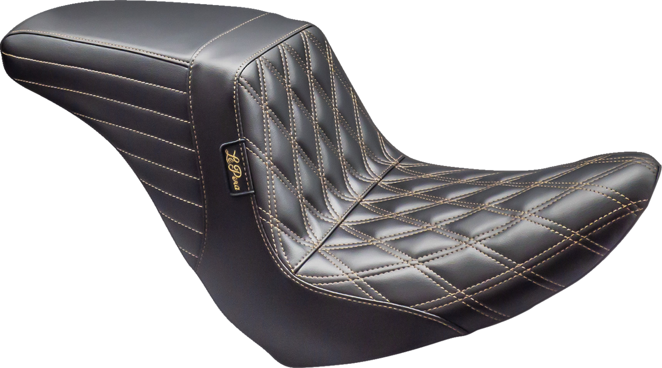Kickflip Up Front Seat - Double Diamond W/ Chestnut Thread - Black - FL/FX '18-'24