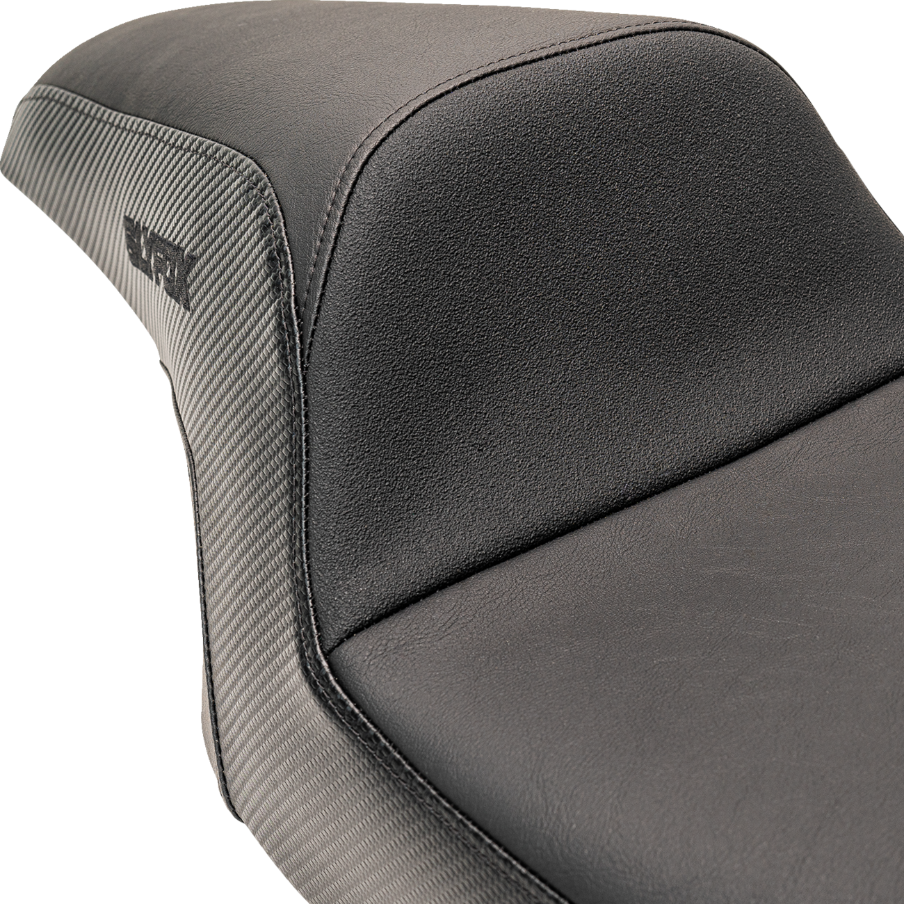Drifter Seat - Black Logo - Smooth Vinyl - Carbon Fiber - FL '97-'07