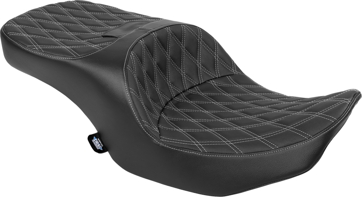 Freedom Seat - Black - Vinyl - Silver Double Diamond Stitch - FLT/FLH '23-'25