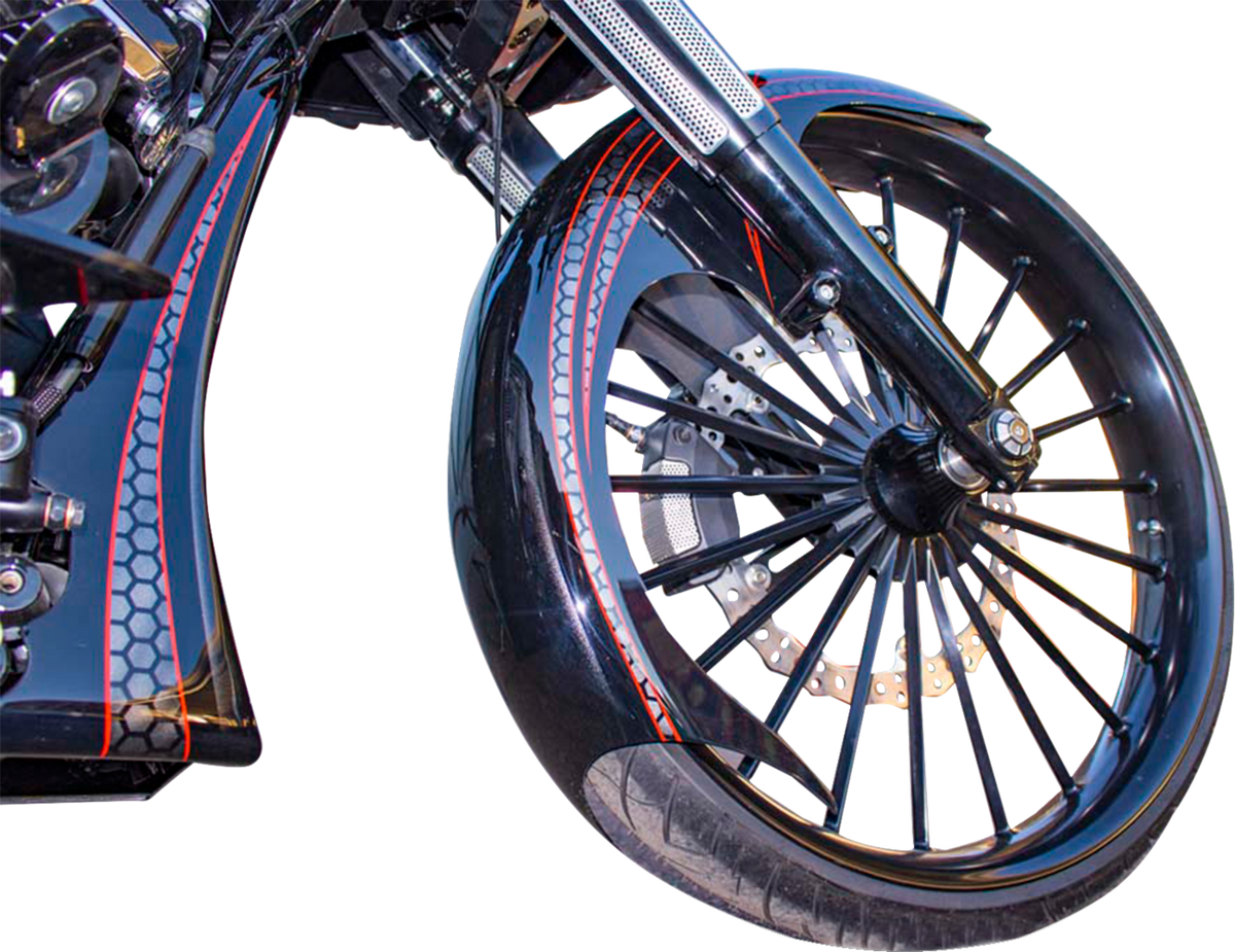 Talon Front Fender - 21" Wheel - With Black Adapters - HD Touring