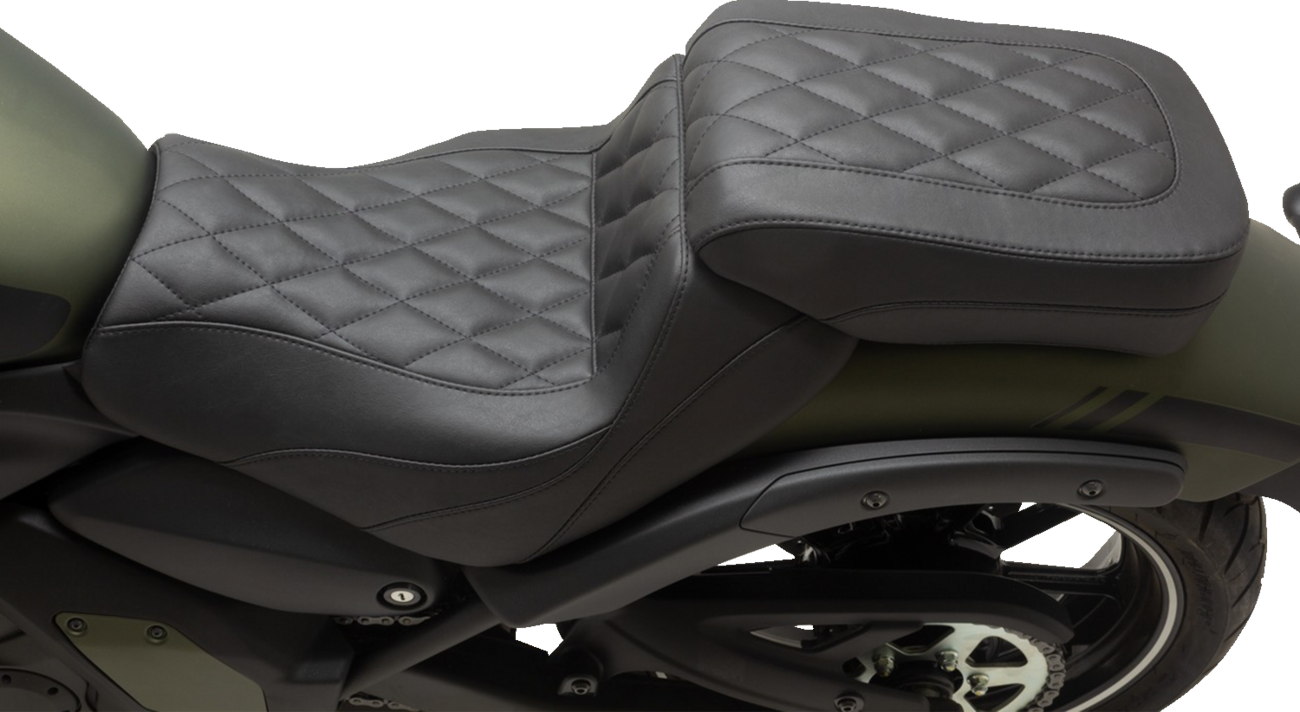 Squareback Seat - Passenger - Black - Diamond Stitch - Vulcan S '15-'23
