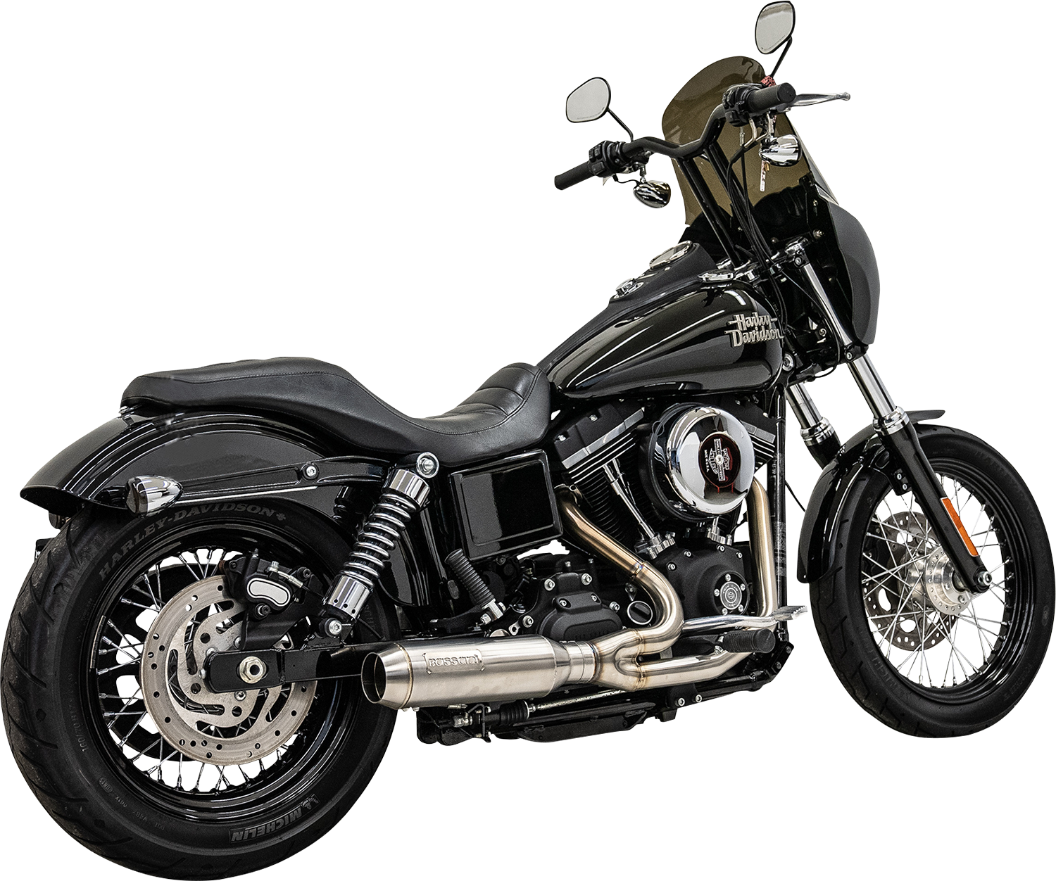 2-Into-1 Ripper Exhaust System With Super Bike Muffler - Stainless Steel