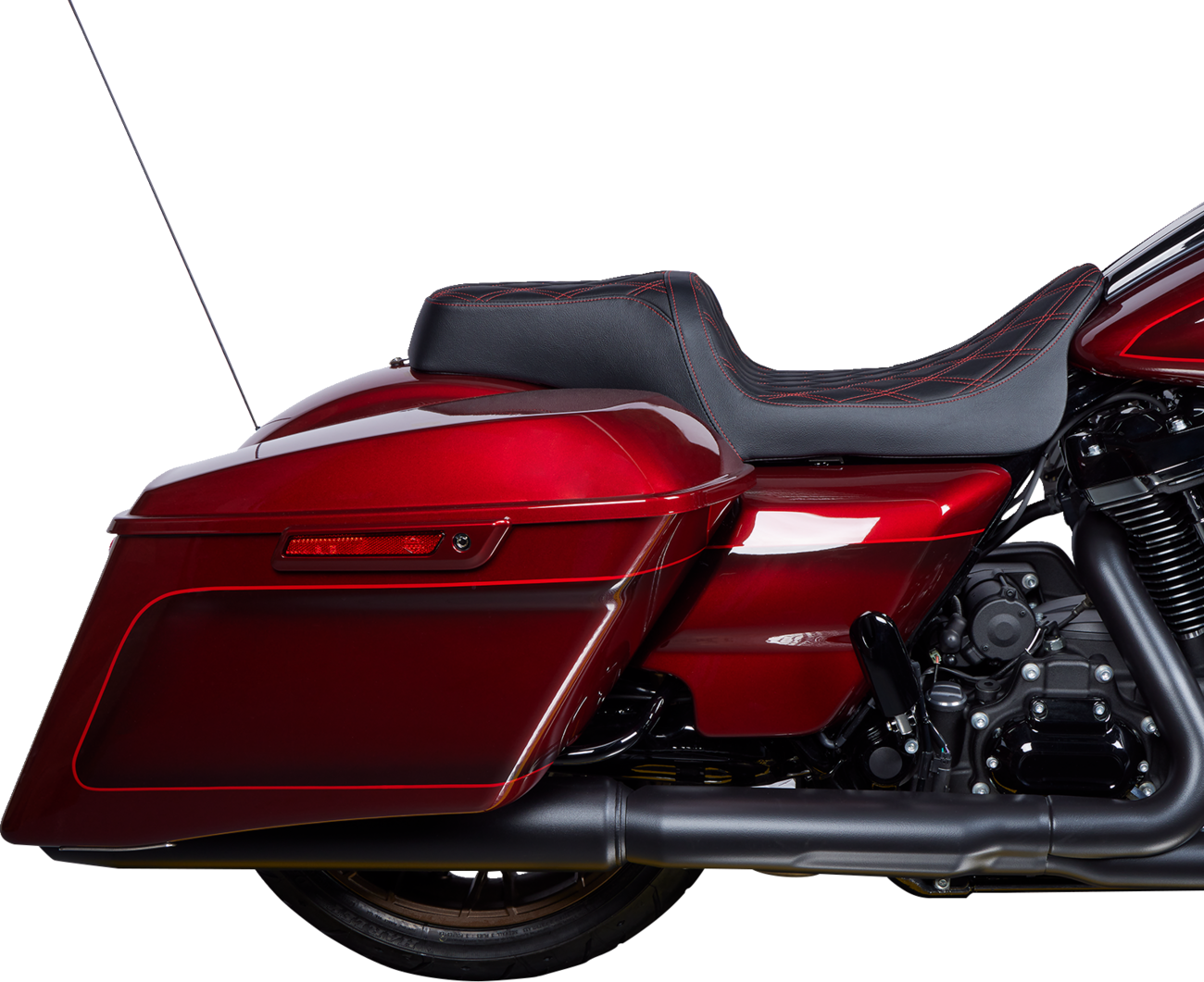 Predator 1Up Seat - Vinyl - Double Diamond Red Stitch - FLH '08-'23