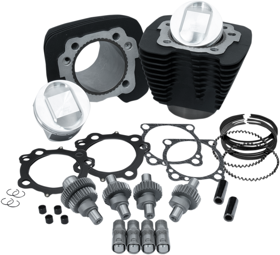 Hooligan Kit - 1200 Cc To 1250 Cc - Wrinkle Black - Sportster