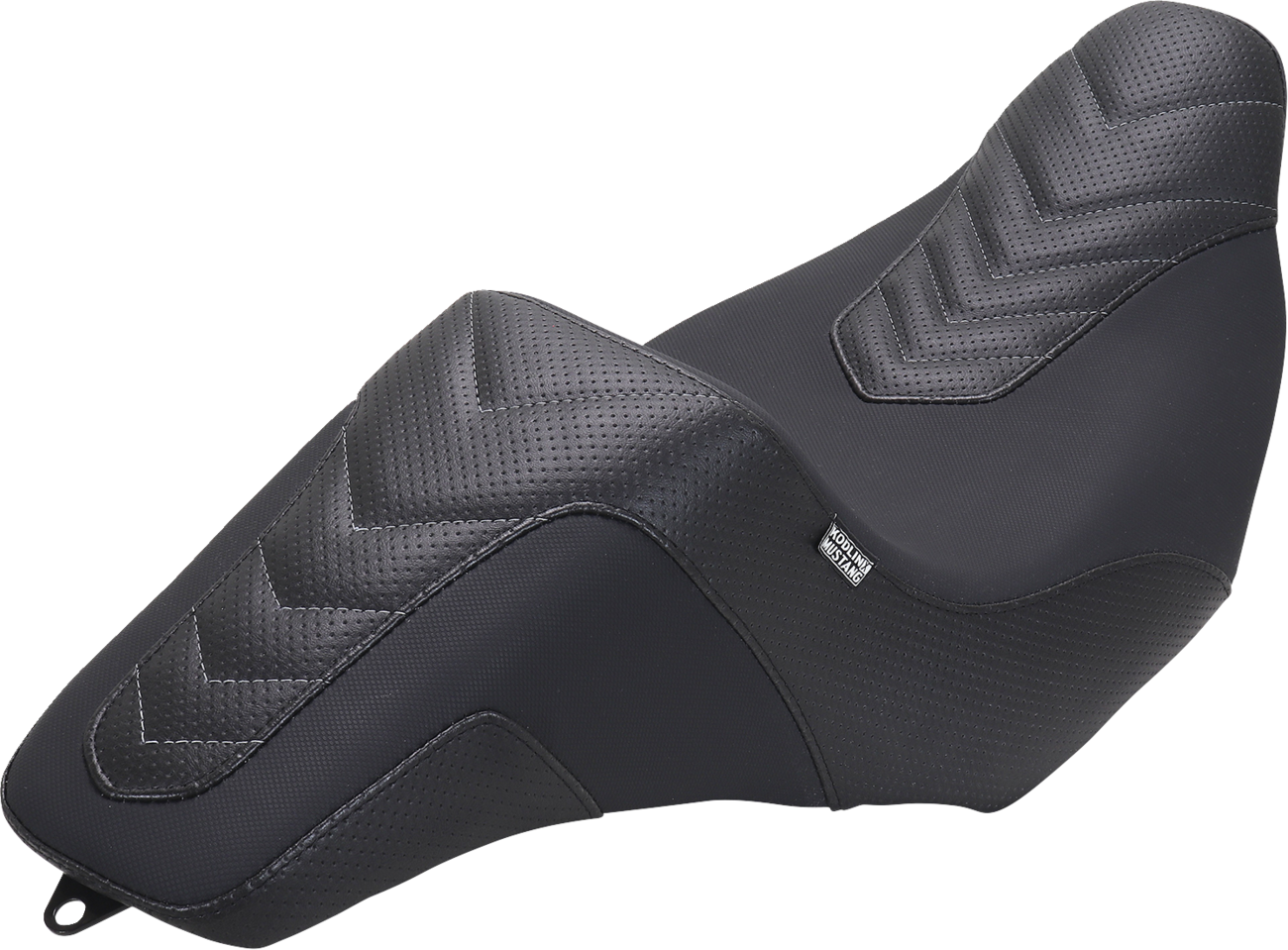 Signature Series Squareback™ Seat - Gripper Vinyl - Chevron - Gunmetal Stitch - FLH/FLT '23-'25