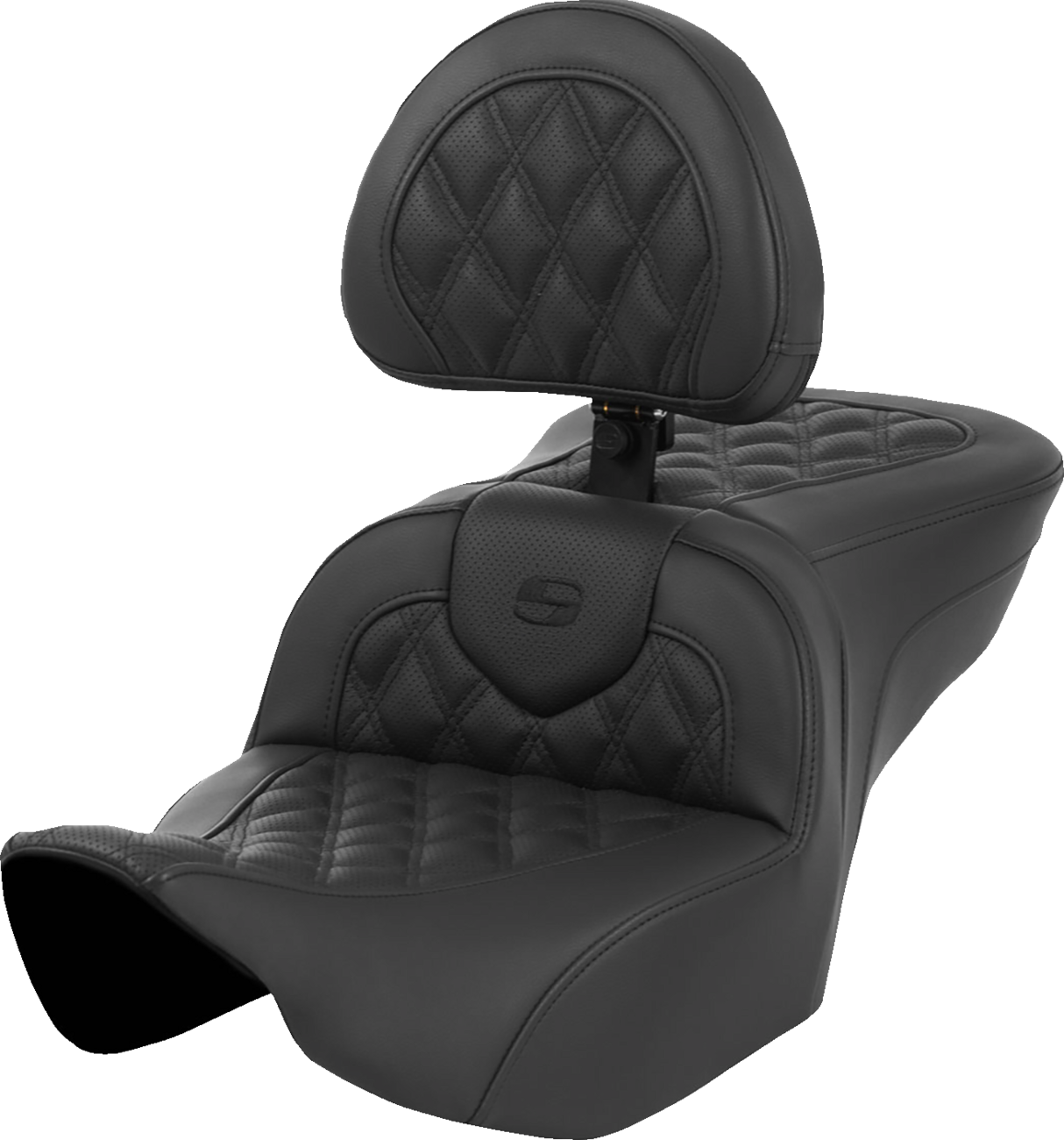 Heated Roadsofa™ Seat - Lattice Stitch - W/ Backrest - FLT/FLH '23-'24