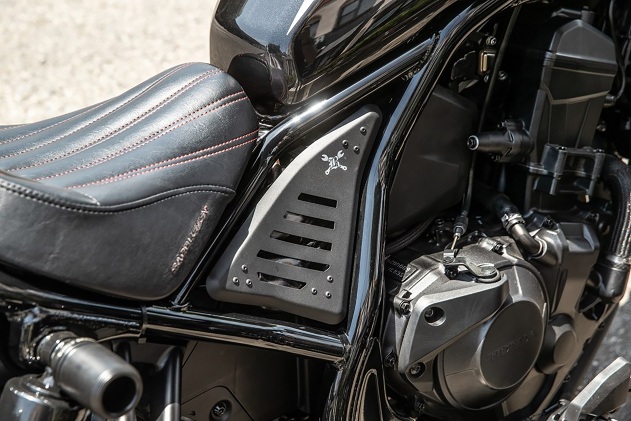 Side Covers - Slash Cut - Black - Honda - CMX
