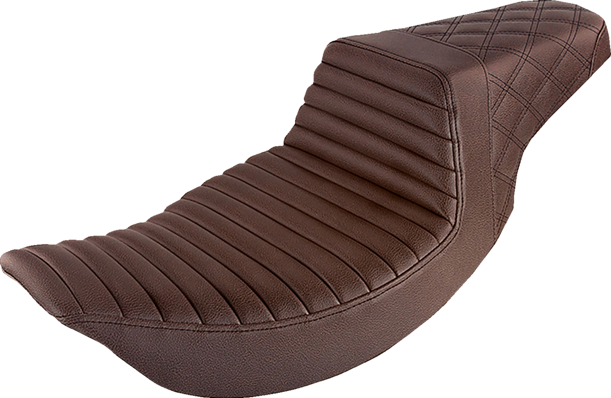 Step-Up Seat - Front Tuck-N-Roll/Rear Lattice Stitch - Brown
